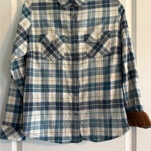 Kuhl Blue White Plaid Button-Down Shirt